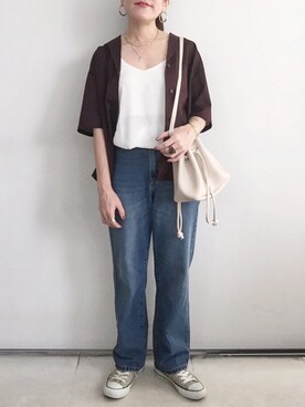 「OZOC（オゾック）のアイテム（シャツ/ブラウス）」を使った、SACHIさん（レディース・150cm）の秋コーディネート