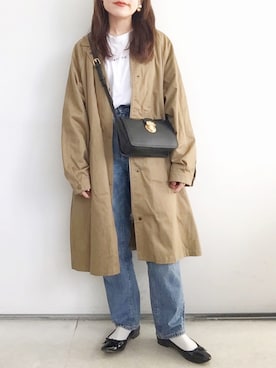 「ADAM ET ROPE'（アダムエロペ）のクロスボディーバッグ（ショルダーバッグ）」を使った、SACHIさん（レディース・150cm）の秋コーディネート