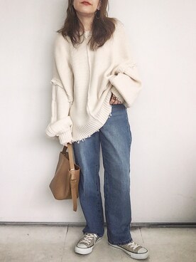 「CLEA（クレア）のアイテム（リング）」を使った、SACHIさん（レディース・150cm）の秋コーディネート