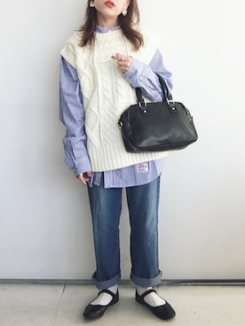 「SVEC（シュベック）のカンフーシューズ kung fu Shoes / ストラップパンプス（バレエシューズ）」を使った、SACHIさん（レディース・150cm）の春コーディネート