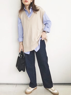 「アイテム（バングル/リストバンド）」を使った、SACHIさん（レディース・150cm）の春コーディネート