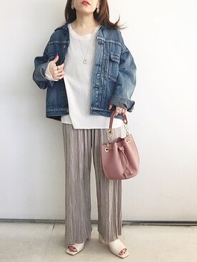 「DHOLIC（ディーホリック）のアイテム（ピアス（両耳用））」を使った、SACHIさん（レディース・150cm）の春コーディネート