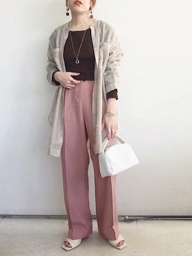 「DHOLIC（ディーホリック）のアイテム（ピアス（両耳用））」を使った、SACHIさん（レディース・150cm）の春コーディネート