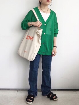 「DHOLIC STYLE（ディーホリックスタイル）のアイテム（カーディガン/ボレロ）」を使った、SACHIさん（レディース・150cm）の夏コーディネート
