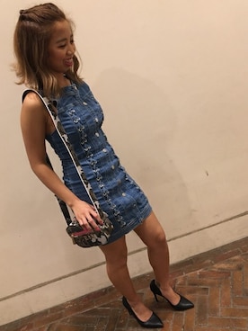 「Guess（ゲス）のアイテム（ドレス）」を使った、GUESS JAPANさん（レディース・156cm）の夏コーディネート