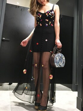 「Guess（ゲス）のアイテム（ドレス）」を使った、GUESS JAPANさん（レディース・164cm）の夏コーディネート