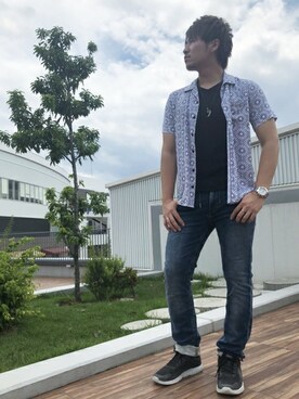 「Guess Jeans 」｜GUESS JAPANさん（メンズ・175cm）の夏コーディネート