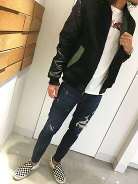 「Guess Jeans 」｜「アイテム（ブルゾン）」を使った、GUESS JAPANさん（メンズ・174cm）の秋コーディネート
