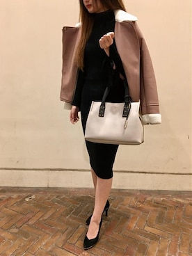 「Guess（ゲス）のアイテム（ライダースジャケット）」を使った、GUESS JAPANさん（レディース・162cm）の秋コーディネート