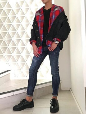 「Guess Jeans 」｜GUESS JAPANさん（メンズ・174cm）の秋コーディネート