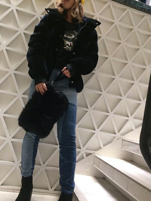 guess denim puffer jacket