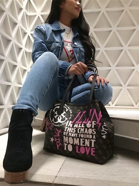 「Guess Jeans 」｜「アイテム（デニムジャケット）」を使った、GUESS JAPANさん（レディース・162cm）の冬コーディネート