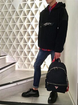 「Guess Jeans 」｜GUESS JAPANさん（メンズ・174cm）の冬コーディネート