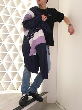 「Guess Jeans 」｜「アイテム（その他アウター）」を使った、GUESS JAPANさん（メンズ・175cm）の春コーディネート