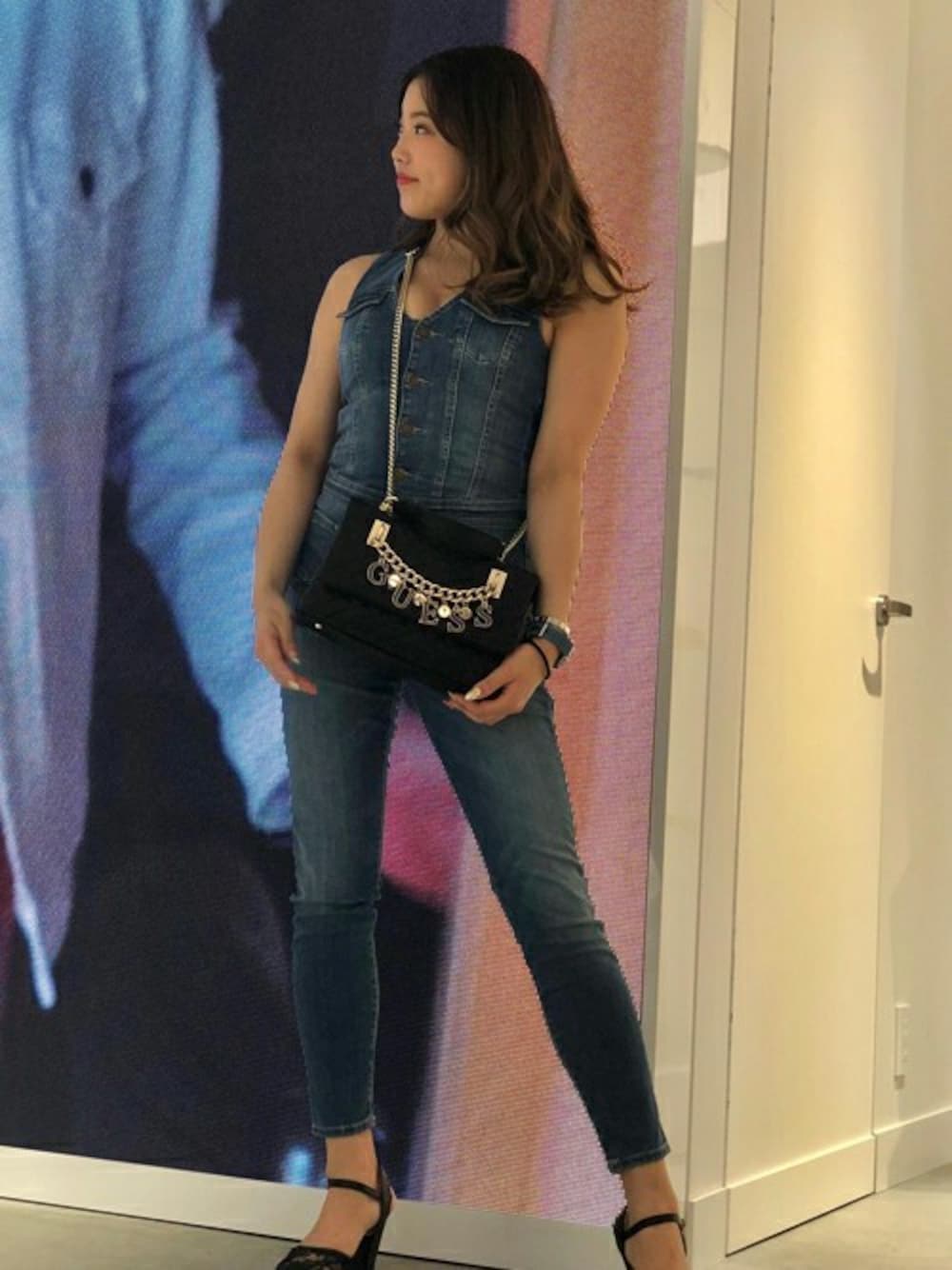 [新品] ゲス GUESS LAYLA DENIM JUMPSUIT ゲス GUESS LAYLA DENIM JUMPSUIT （LAYLA WASH） -アウトレット
