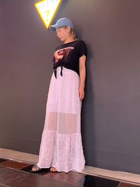 「Guess（ゲス）のアイテム（ドレス）」を使った、GUESS JAPANさん（レディース・162cm）の夏コーディネート