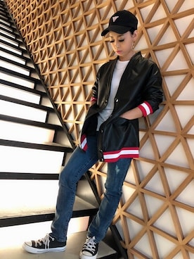 「ボーイッシュ」｜「アイテム（その他アウター）」を使った、GUESS JAPANさん（レディース・149cm）の秋コーディネート
