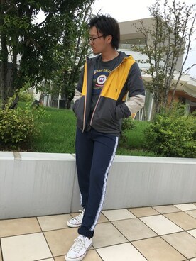 「アイテム（その他アウター、オレンジ系）」を使った、GUESS JAPANさん（メンズ・175cm）の秋コーディネート