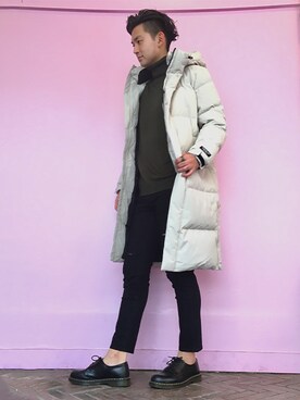 「ロングコート」｜GUESS JAPANさん（メンズ・187cm）の秋コーディネート