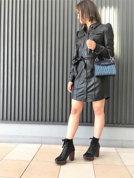 「Guess Jeans 」｜「アイテム（シャツワンピース）」を使った、GUESS JAPANさん（レディース・159cm）の秋コーディネート