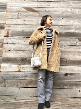 「Guess Jeans 」｜「アイテム（その他アウター）」を使った、GUESS JAPANさん（レディース・155cm）の冬コーディネート