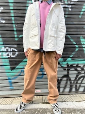 「デニムシャツ」｜「アイテム（その他アウター）」を使った、GUESS JAPANさん（メンズ・178cm）の冬コーディネート
