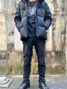 「Guess（ゲス）のアイテム（その他アウター）」を使った、GUESS JAPANさん（メンズ・174cm）の冬コーディネート