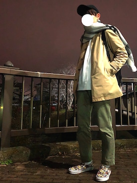 「アイテム（スリッポン、その他）」を使った、ニコルさん（メンズ・173cm）の秋コーディネート