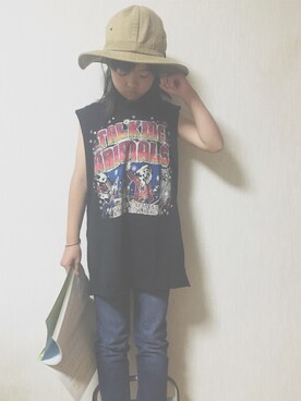 「BLEU H. （ブルーオリゾン）のアイテム」を使った、YAMORIさん（キッズ・131cm）の春コーディネート