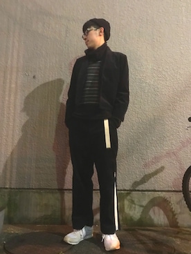「SASQUATCHfabrix.（サスクワァッチファブリックス）のアイテム」を使った、テンチュー竹内健さん（メンズ・177cm）の冬コーディネート