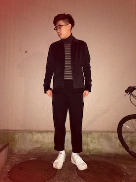 「SASQUATCHfabrix.（サスクワァッチファブリックス）のアイテム」を使った、テンチュー竹内健さん（メンズ・177cm）の冬コーディネート