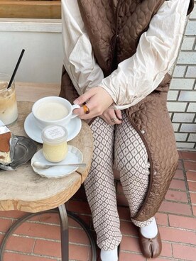 「I_am（アイアム）のアイテム（ジャケット/アウター）」を使った、sayaさん（レディース・156cm）の春コーディネート