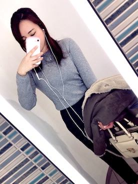 「LEPSIM（レプシィム）のアイテム（ムートンコート）」を使った、RISA♡さん（レディース・159cm）の冬コーディネート