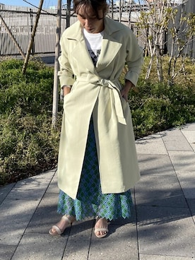 「NOLLEY’S（ノーリーズ）のアイテム（トレンチコート）」を使った、nol satoさん（レディース・160cm）の春コーディネート