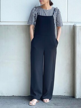 「NOLLEY’S（ノーリーズ）のアイテム（サロペット/オーバーオール）」を使った、nol satoさん（レディース・160cm）の夏コーディネート
