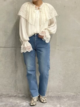 「レース衿」｜nol satoさん（レディース・160cm）の秋コーディネート