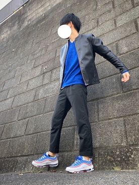 「WEGO（ウィゴー）のアイテム（ライダースジャケット）」を使った、NICO さん（メンズ・170cm）の秋コーディネート