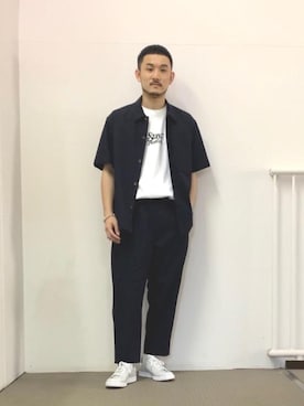 「evergreen（エバーグリーン）のアイテム」を使った、Koki Iwaiさん（メンズ・173cm）の夏コーディネート