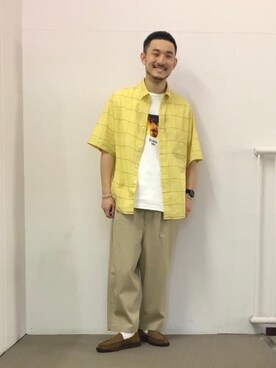 「RECOMMEND  ITEM STYLING」｜「アイテム（スリッポン）」を使った、Koki Iwaiさん（メンズ・173cm）の夏コーディネート