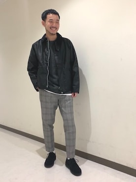 「united arrows」｜「アイテム（その他シューズ）」を使った、Koki Iwaiさん（メンズ・173cm）の秋コーディネート