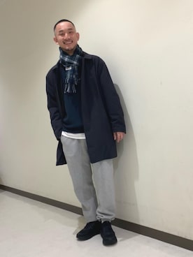 「RECOMMEND  ITEM STYLING」｜「アイテム（ステンカラーコート）」を使った、Koki Iwaiさん（メンズ・173cm）の冬コーディネート