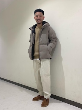 「RECOMMEND  ITEM STYLING」｜「アイテム（ダウンジャケット/コート）」を使った、Koki Iwaiさん（メンズ・173cm）の冬コーディネート
