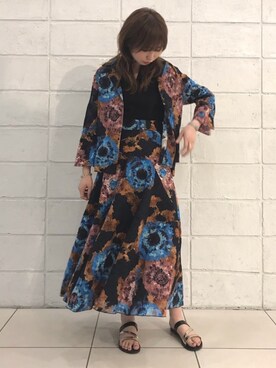 「Johnbull Private labo（ジョンブルプライベートラボ）のアイテム（スカート）」を使った、りりこさん（レディース・155cm）の春コーディネート