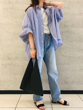 「arron（アローン）のアイテム」を使った、りりこさん（レディース・155cm）の春コーディネート