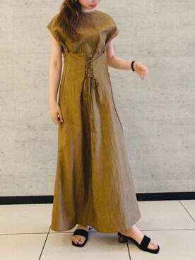 「Johnbull Private labo（ジョンブルプライベートラボ）のアイテム（ワンピース）」を使った、りりこさん（レディース・155cm）の夏コーディネート