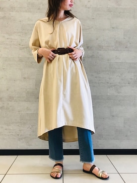 「Johnbull Private labo（ジョンブルプライベートラボ）のアイテム（ワンピース）」を使った、りりこさん（レディース・155cm）の夏コーディネート