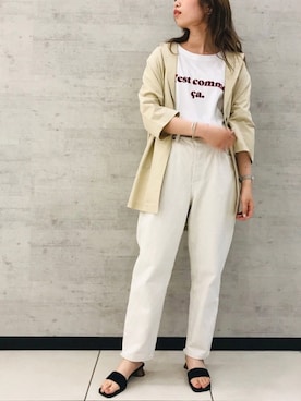 「ジョンブル　プライベート　ラボ(Johnbull Private labo)」｜「アイテム（アクセサリー）」を使った、りりこさん（レディース・155cm）の夏コーディネート