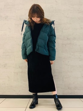 「Johnbull Private labo（ジョンブルプライベートラボ）のアイテム（ダウンジャケット/コート）」を使った、りりこさん（レディース・155cm）の秋コーディネート