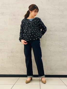 「johnbull」｜「アイテム（アクセサリー）」を使った、りりこさん（レディース・155cm）の冬コーディネート