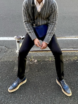 「koe×THOM BROWNE（コエトムブラウン）のアイテム」を使った、myouさん（メンズ・171cm）の春コーディネート